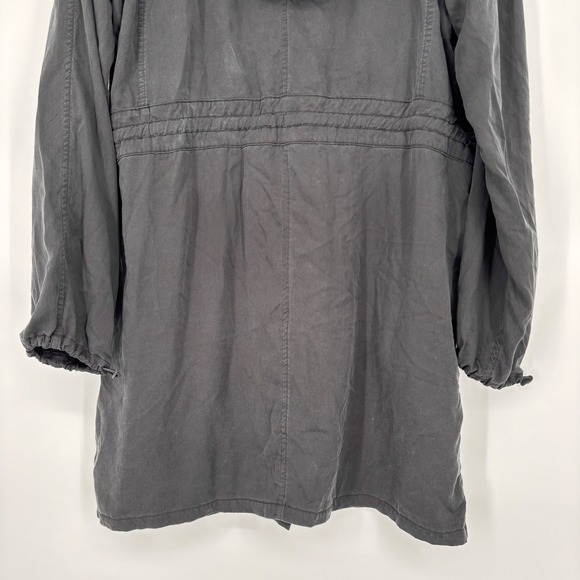 Lululemon City Stroll Tencel Jacket Sz 8 Black Hooded Anorak Cinch Waist Utility - Picture 11 of 16